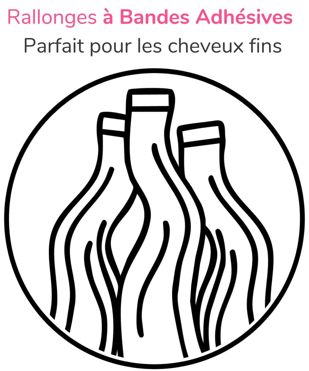 Extensions cheveux à bandes adhésives