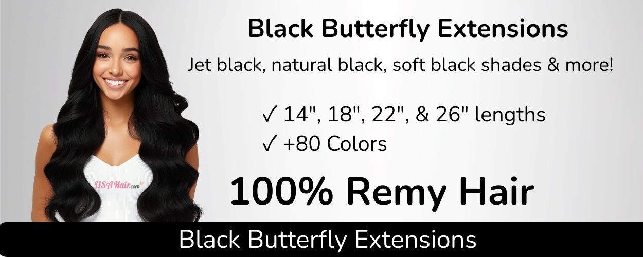 Black butterfly hair extensions