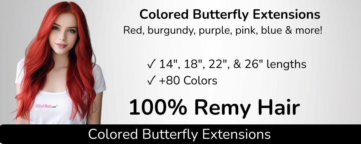 Colored v-light hair extensions