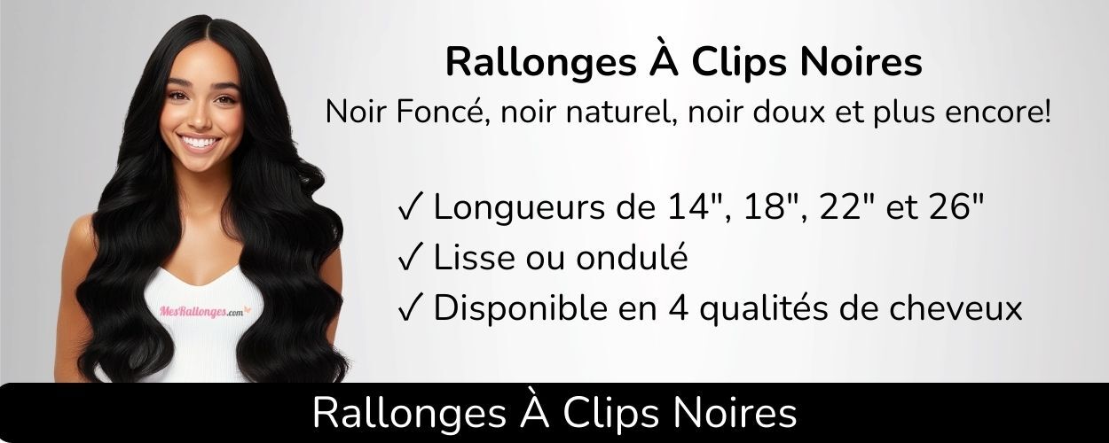 Rallonges à clips noires