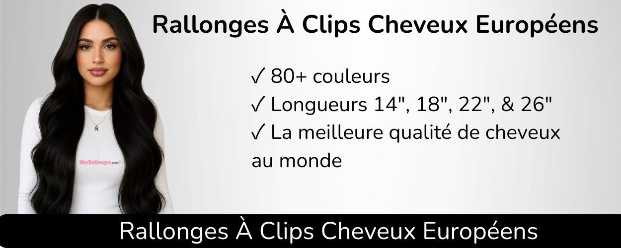Rallonges à clips cheveux européens