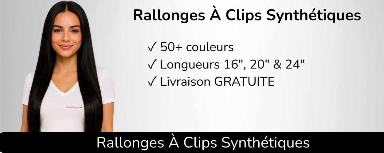 Rallonges à clips cheveux synthétiques