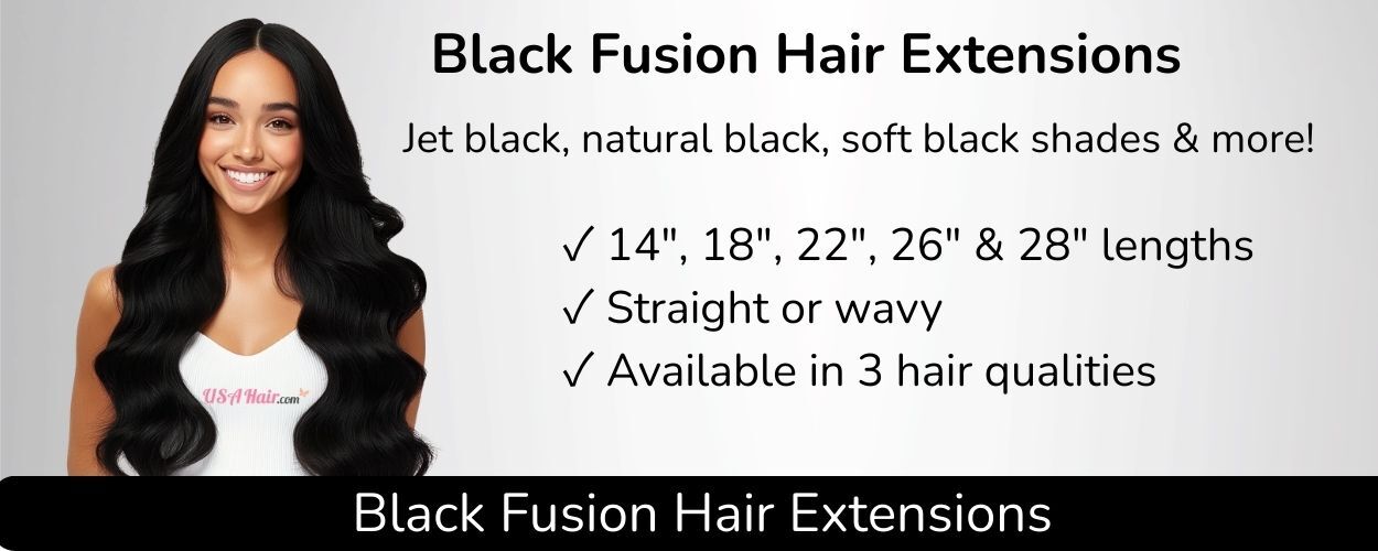 Black fusion hair extensions