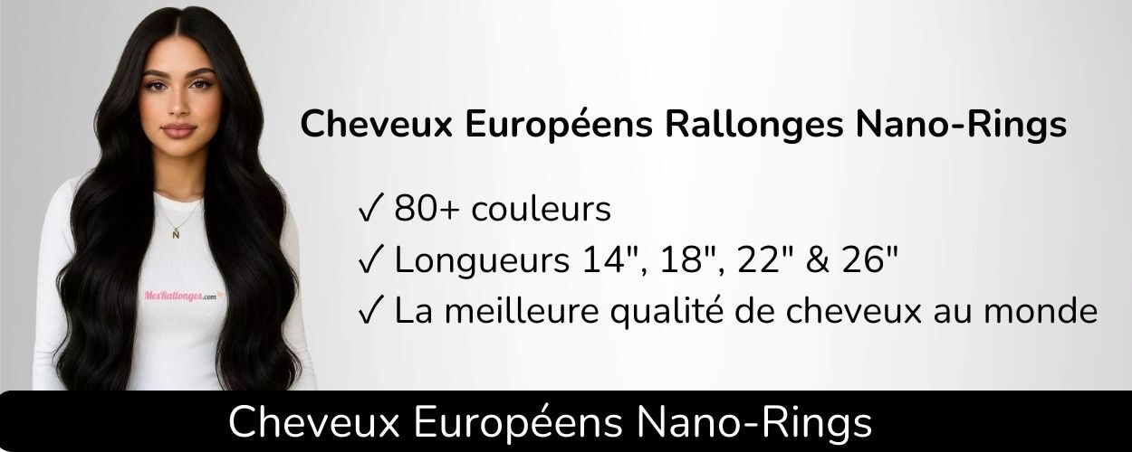 Rallonges nano-rings cheveux européens