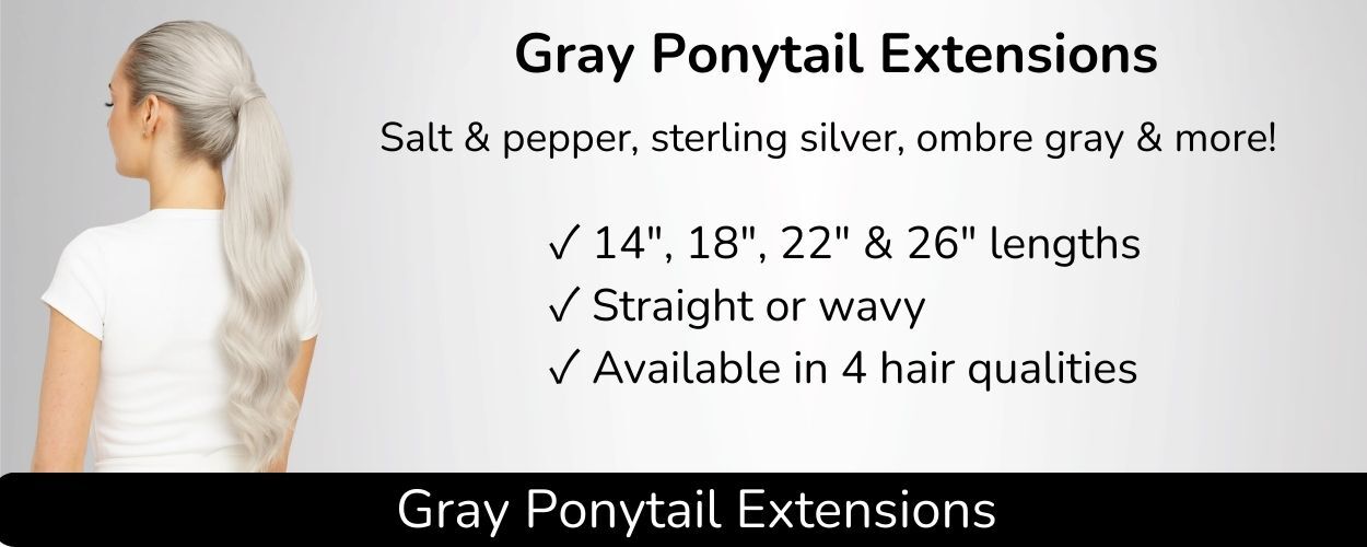 Gray ponytail hair extensions