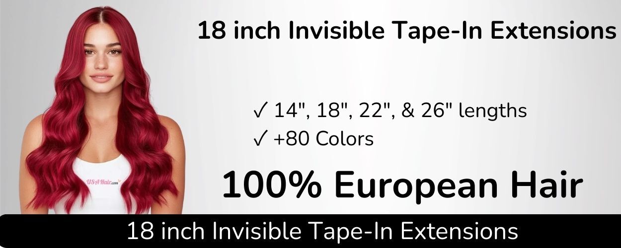18 inch invisible tape-in hair extensions