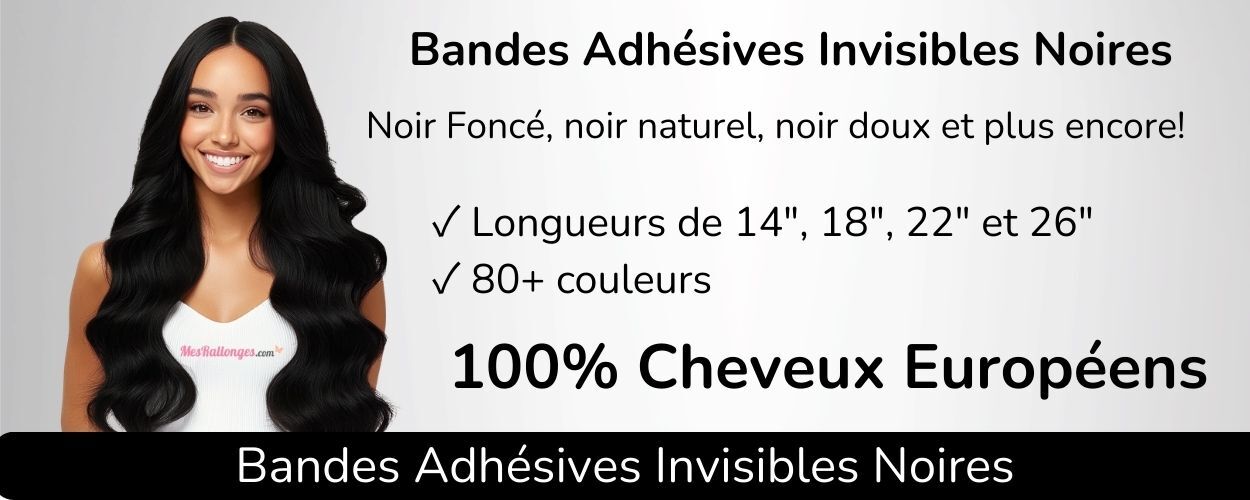 Rallonges bandes adhésives invisibles noires