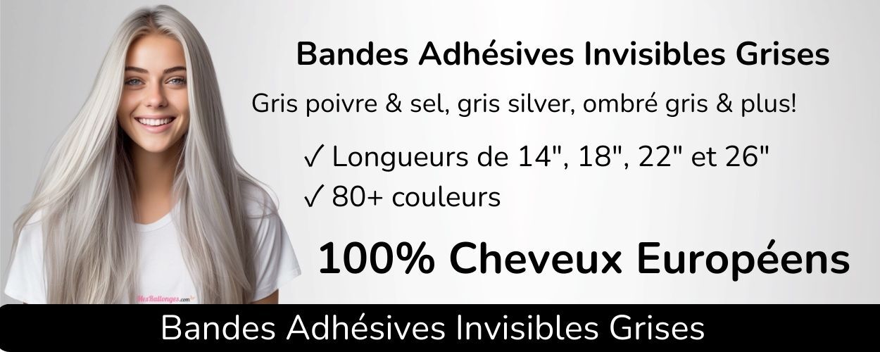 Rallonges bandes adhésives invisibles grises