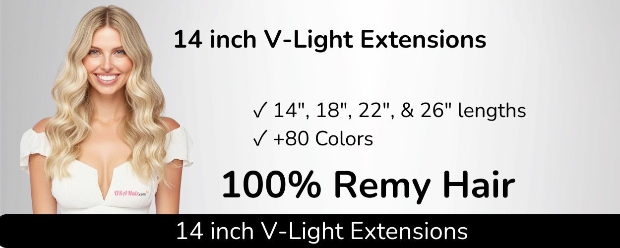 14 inch v-light hair extensions