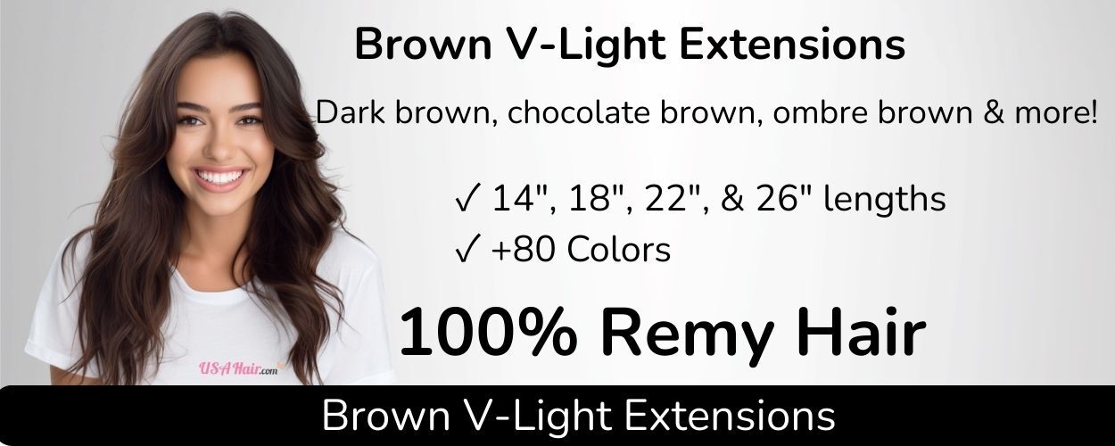 Brown v-light hair extensions