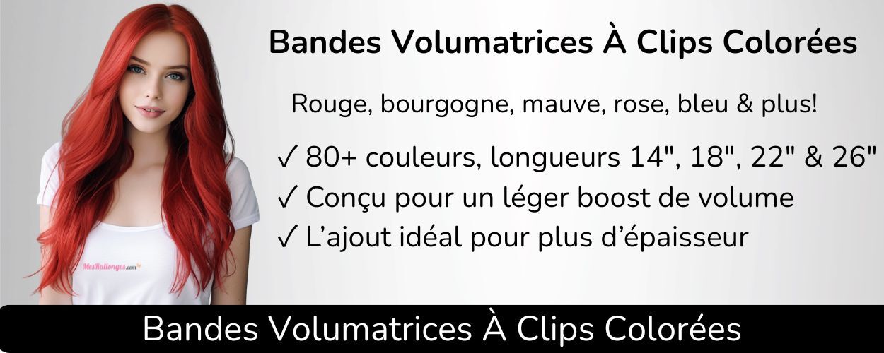 Bandes volumatrices à clips colorées