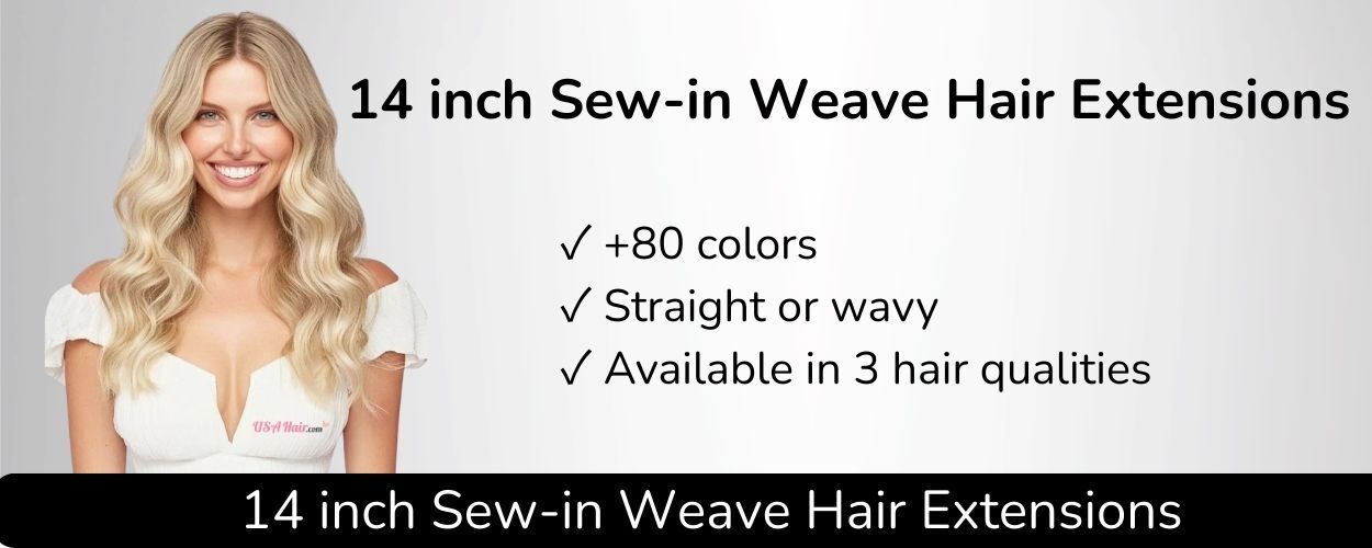 14 inch sew-in weave hair extensions