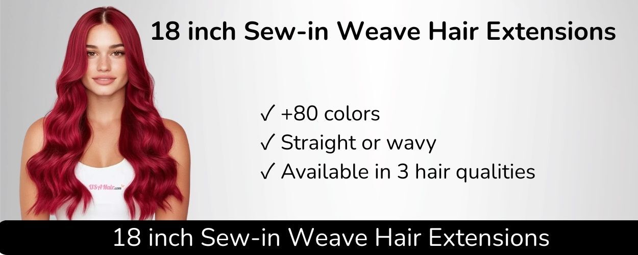 18 inch sew-in weave hair extensions