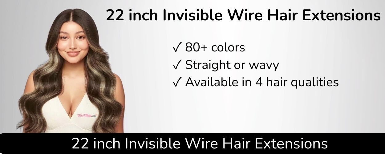 22 inch invisible wire hair extensions