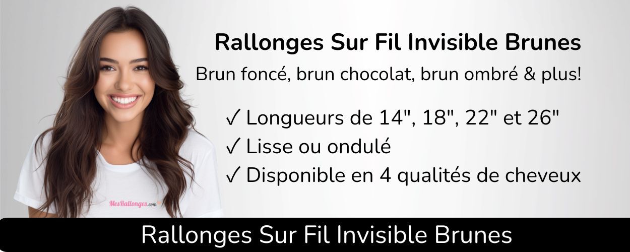 Rallonges sur fil invisible brunes