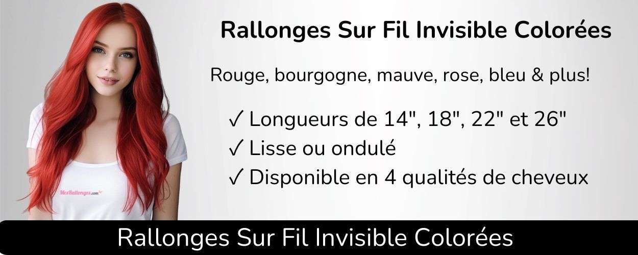 Rallonges sur fil invisible colorées