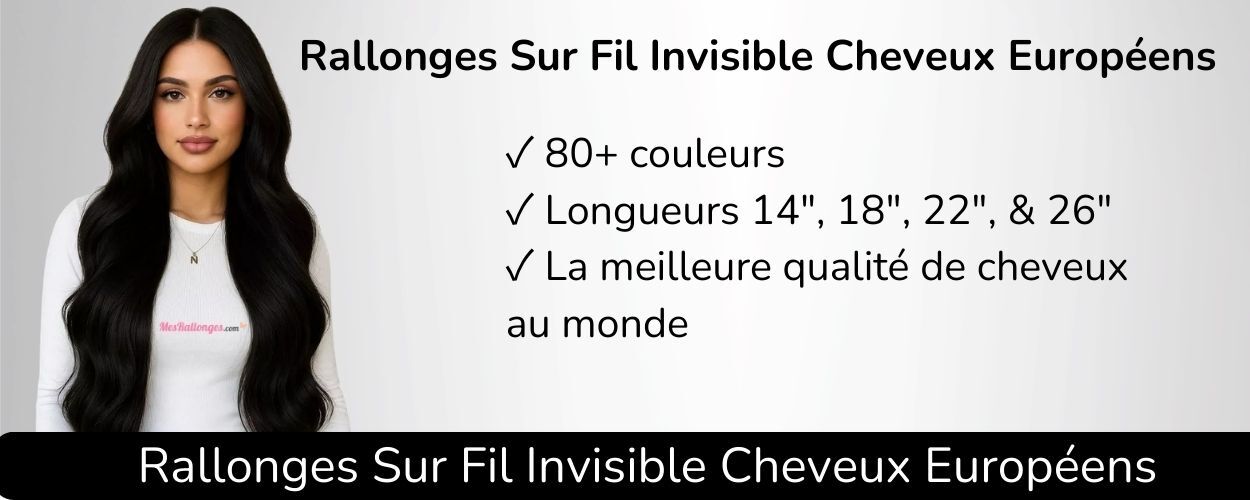 Rallonges sur fil invisible cheveux européens