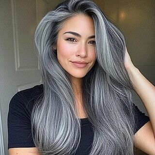 Customer wearing color 1B40 hair extensions