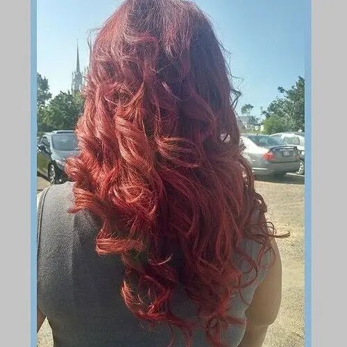 Customer wearing color #33 hair extensions