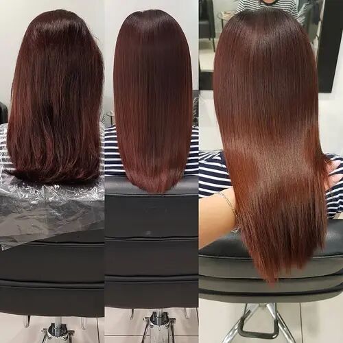 Customer wearing color #33 hair extensions