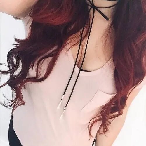Customer wearing color #33 hair extensions