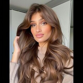 Customer wearing chestnut brown #6 hair extensions