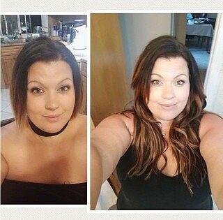 Customer wearing chestnut brown #6 hair extensions