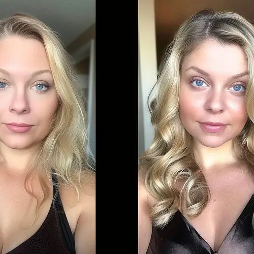 Customer wearing hair toppers